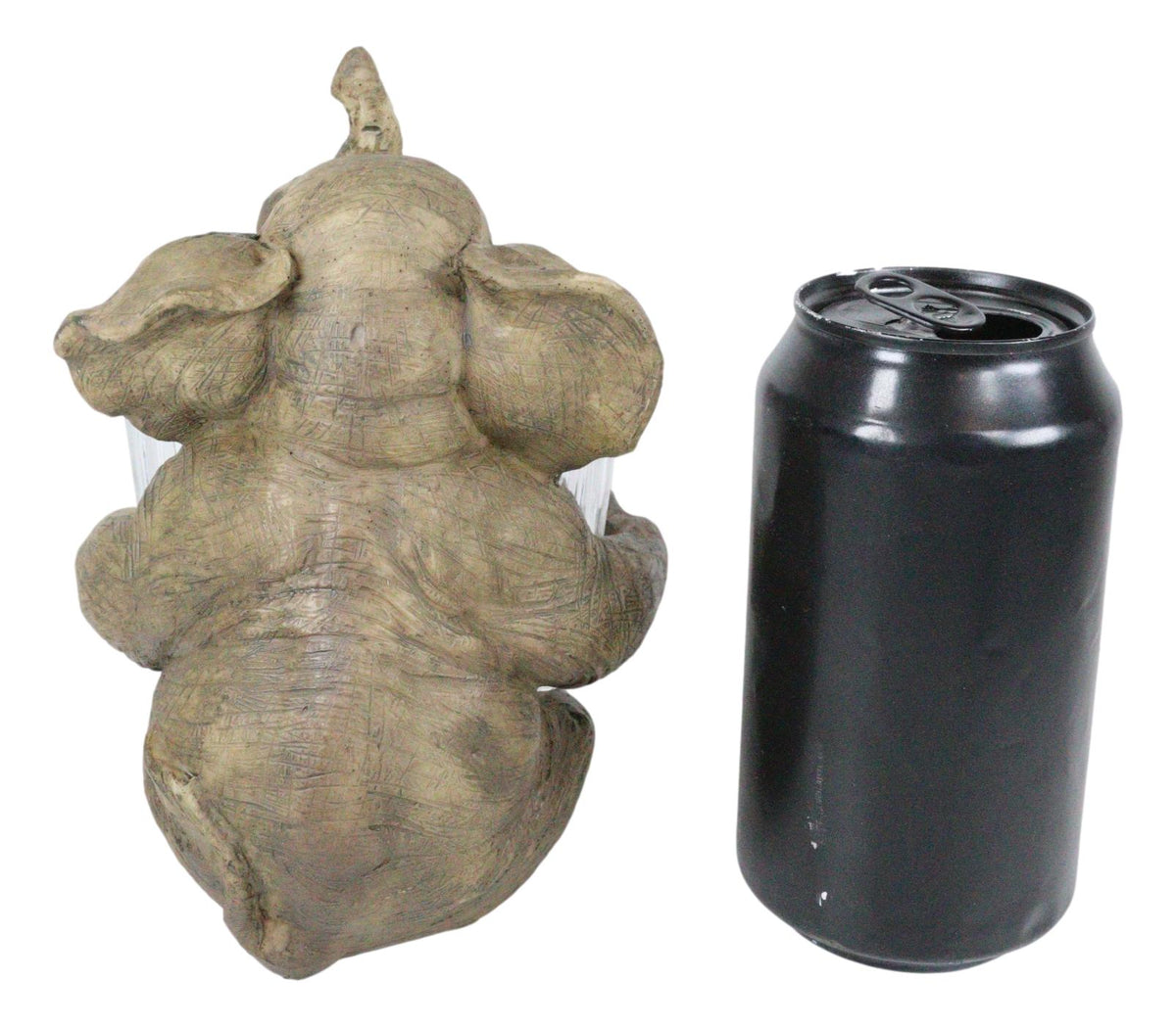 Sitting African Safari Bush Elephant With Trunk Up Salt Pepper Shakers Holder