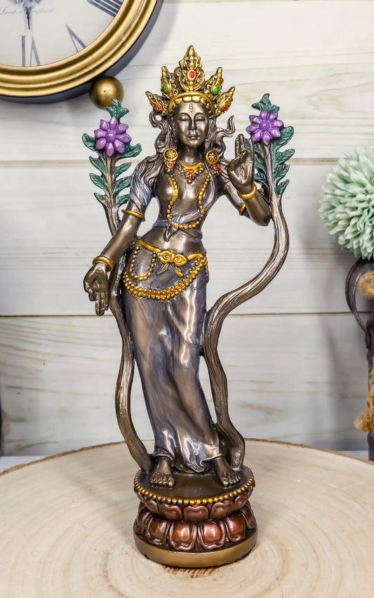 Ebros Tibet Buddha White Tara Goddess of Compassion and Healing Statue 8.25"H - Ebros Gift