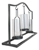 Western Black Arched Metal Stand Decorative Triple Votive Candles Candleholder