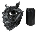 Ebros Gift Black Saurian Armored Dragon Decorative Wine Holder Rack Figurine 12" Long