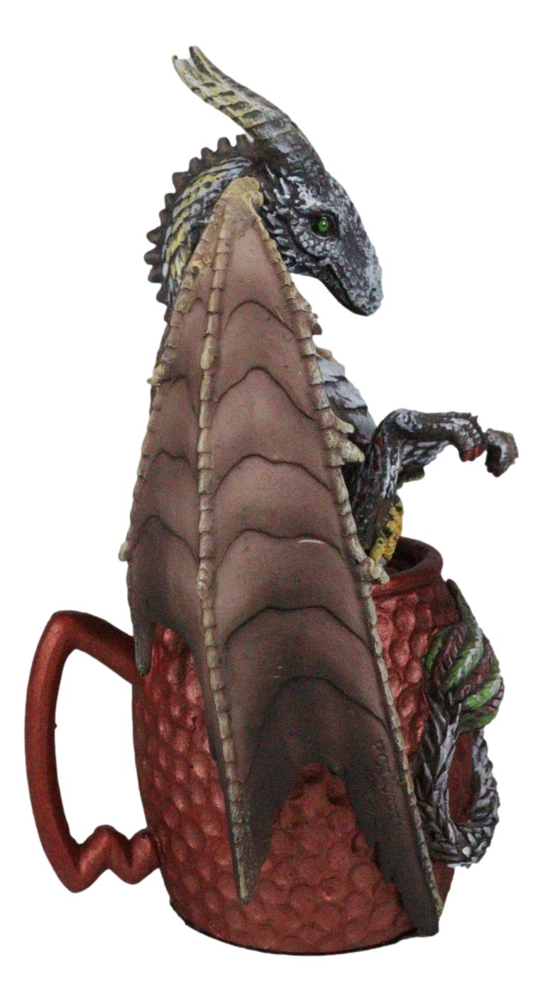 Spirit Cocktail Drink Moscow Mule Gray Dragon Bathing Faux Copper Mug Figurine