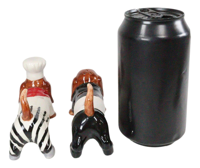 Ebros French Basset Hound Chef And Butler Dogs Ceramic Salt And Pepper Shakers Set