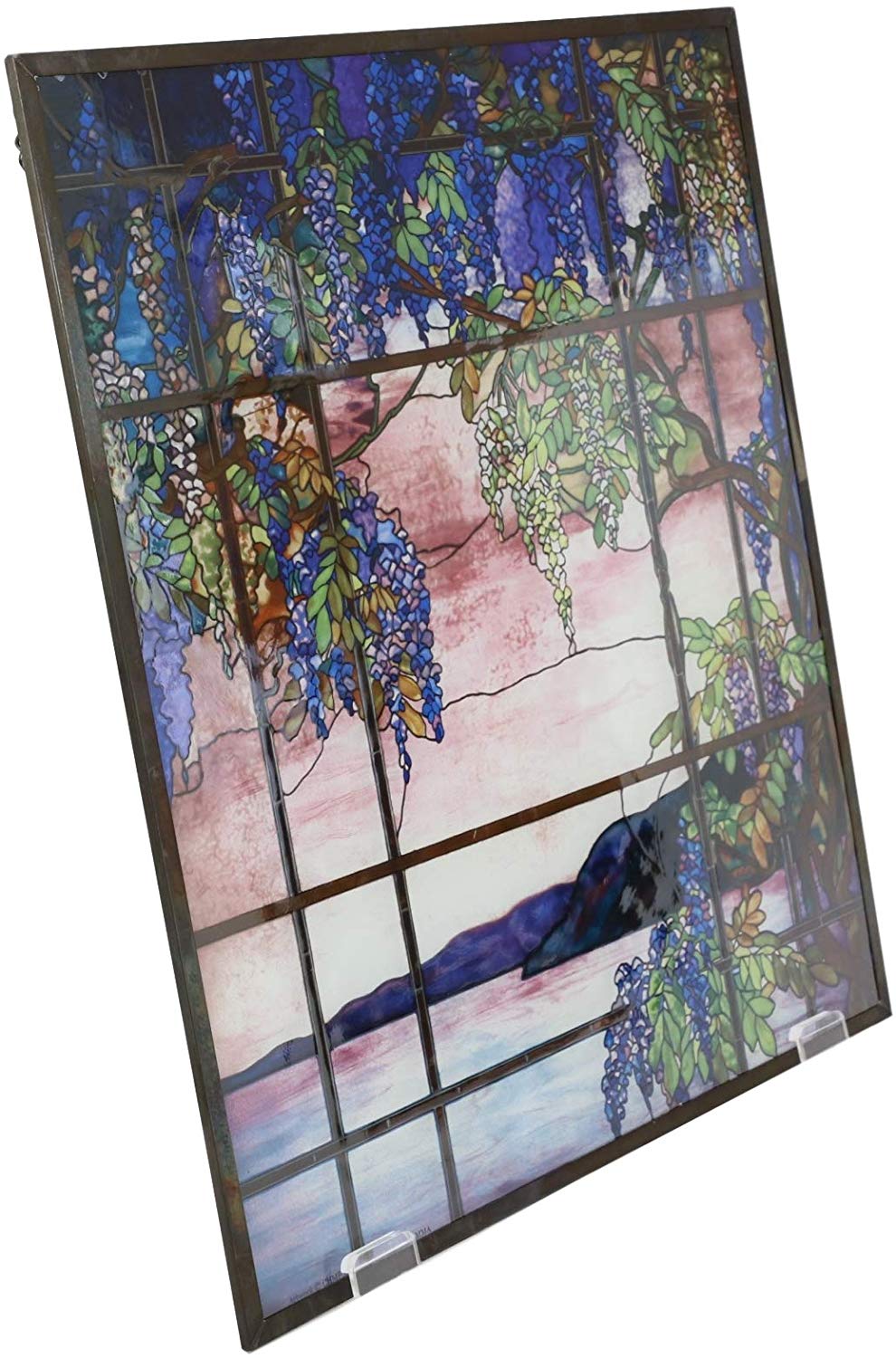 Ebros Louis Comfort Tiffany Landscape Window Oyster Bay Stained Glass Art Panel