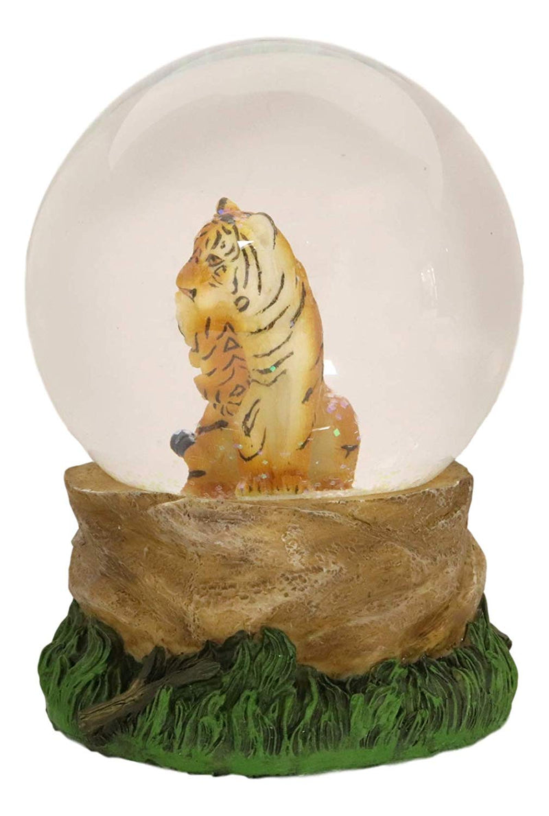 Ebros Forest Jungle Apex Predator Orange Bengal Tiger Glitter Snow Globe 100mm Decor