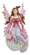 Ebros Daybreak Princess Pink Fuchsia Fairy Sitting On Moon Acrylic Bubble Globe Statue 8.75" Tall Nene Thomas Fantasy Art Angels Fairies Pixies Themed Home Decor Sculpture Figurine