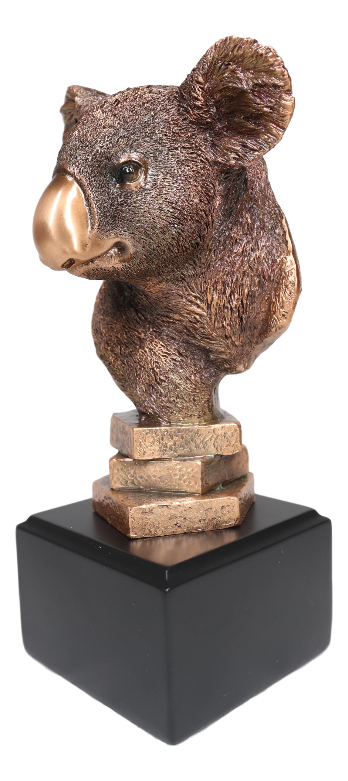 Ebros Exotic Australian Koala Bear Head Bust Statue In Bronze Electroplated Finish - Ebros Gift