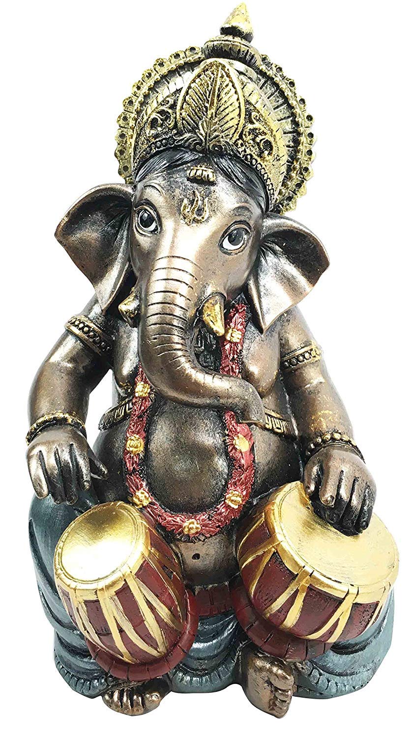 Ebros Gifts Celebration Ganesha Playing Musical Instruments Statue Set of Four