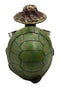 Ebros Slow Seasons Camping Turtle With Wicker Hat Salt And Pepper Shakers 7"H