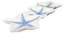 Nautical Blue 3 Starfish Sea Stars Ceramic Appetizer Dessert Plate Platter 16.5"