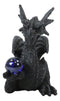 Leviathan Water Dragon Holding Blue Crystal Orb Incense Cone Holder Figurine