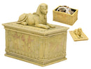 Ebros Egyptian Guardian Sphinx Decorative Rectangular Box in Sandstone Finish 4.25" Long Classical Egypt Monument Androsphinx with Hieroglyphic Deities Jewelry Trinket Box Sculpture