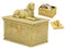 Ebros Egyptian Guardian Sphinx Decorative Rectangular Box in Sandstone Finish 4.25" Long Classical Egypt Monument Androsphinx with Hieroglyphic Deities Jewelry Trinket Box Sculpture