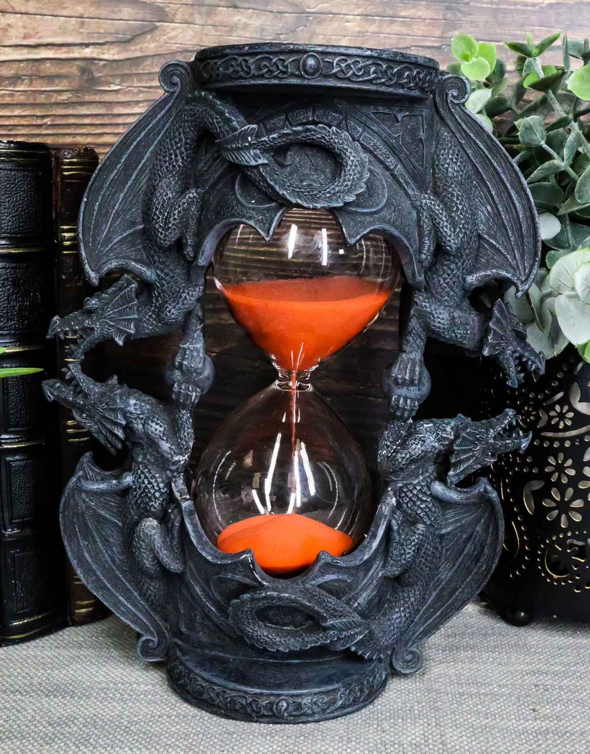Ebros Gift Invertible Four Elemental Dragons Sand Timer Figurine Dragon Hourglass Sandtimer - Ebros Gift