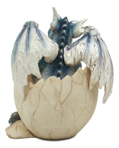 Ebros September Birthstone Dragon Egg Statue 4.25" Tall Blue Sapphire September Birthstone Gem Symbol Hatchling Dragon Collector Figurine