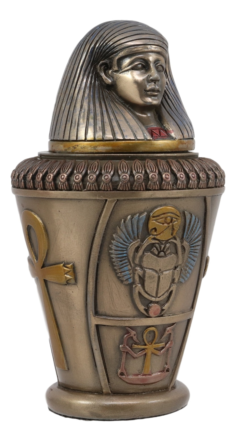 Ebros Egyptian Gods and Deities Imsety Human Mummy Canopic Jar Statue 5.5" H