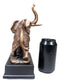 Ebros Safari Elephant Trumpeting Bronze Electroplated Figurine With Base 10.75"H