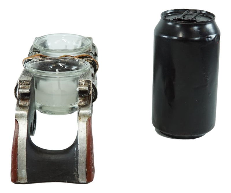 Rustic Western Outlaw Dual Revolver Pistol Guns Tea Light Votives Candle Holder