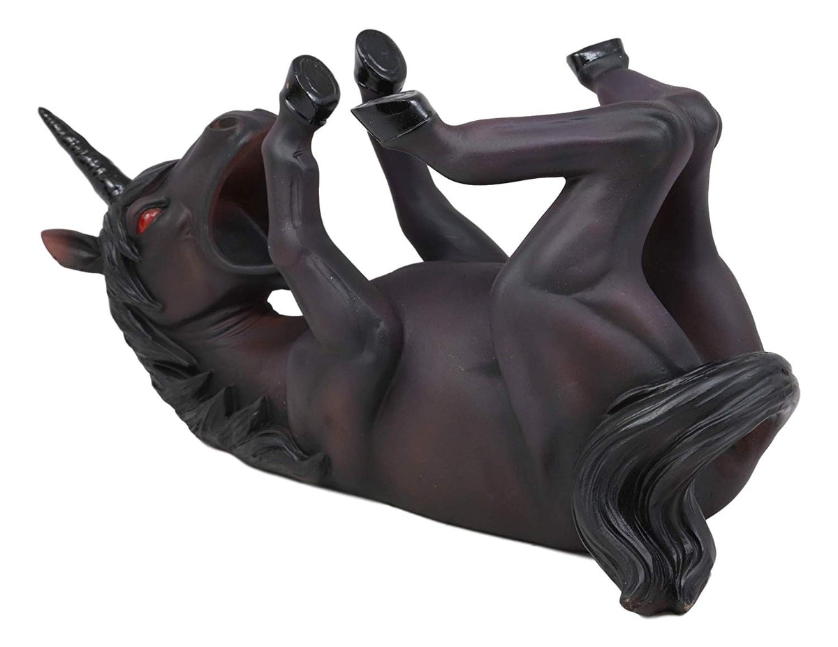 Ebros Elixir of Doom Macabre Black Unicorn Wine Holder Figurine Kitchen Statue - Ebros Gift