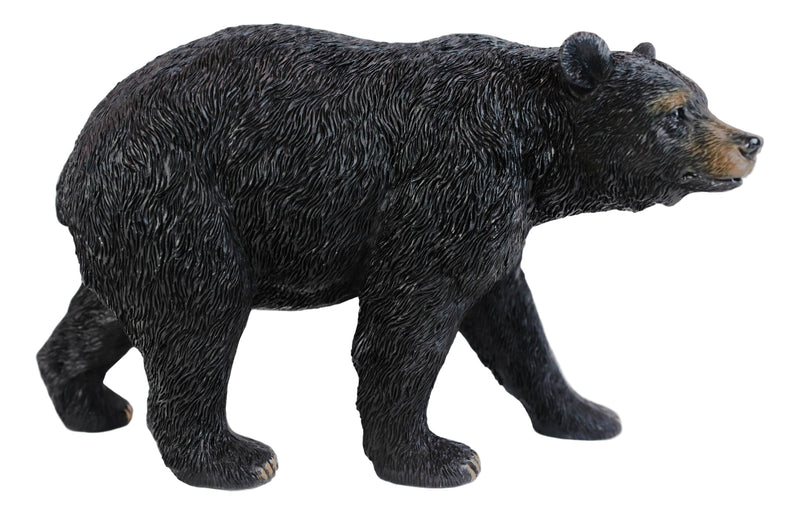 Rustic Western Cabin Lodge Realistic Black Bear Roaming The Woods Figurine 10"