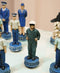 Ebros American Military Branches US Air Force VS Marine Corps Chess Set W/ Glass