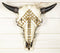 Western Bejeweled Bull Bison Cow Skull W/ Gold Beads Up Arrow Wall Decor Plaque