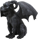 Ebros Crouching Ram Horned Gargoyle Statue in Faux Stone Finish Resin 6.25" Tall