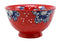 Ebros Set of 4 Luxury Ottoman Style Textured Dining Bowls 5.75"Diameter Made Of Ceramic Ideal For Home Decor Dinnerware & Giftware (Red Floral)