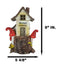 Fairy Garden LED Light Up Cottage Tree House With Toadstool Mushrooms Figurine