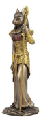 Egyptian Goddess Bastet Cat With Spear Statue 11"H Ubasti Goddess Of Protection