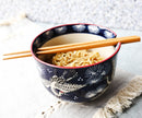 Japanese White Storks In Dark Blue Sky Ramen Soup Bowl With Chopsticks Set