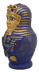 Ebros 3 Piece Set Pharaoh King TUT Sarcophagus Coffins with Mummy Nesting Doll Matroyshka Figurines 6" Tall - Ebros Gift