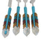 Southwest Chic Indian Turquoise Feather Flatware 4 Spoon Teaspoon Fork Knife Set
