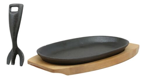 Personal Sized Cast Iron Sizzling Fajita Skillet Japanese Steak Plate Set W Base