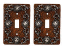 Set of 2 Western Stars With Lace Scroll Art Wall Single Toggle Switch Plates
