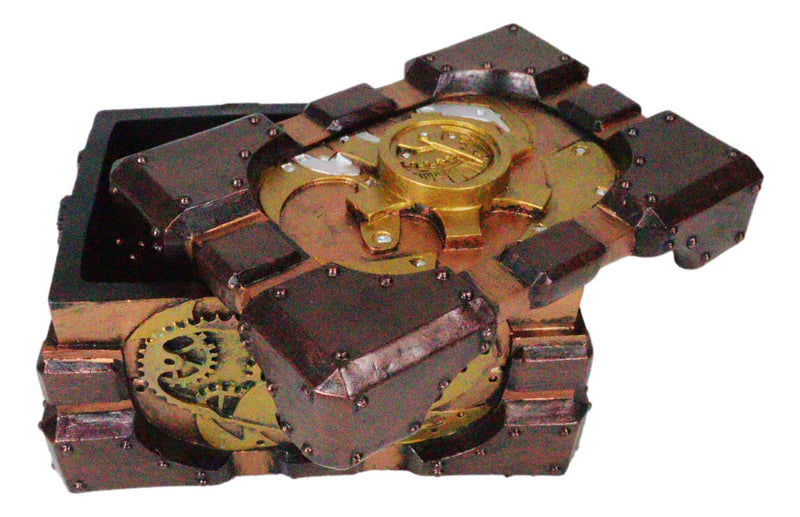 Ebros Steampunk Romantic Gearwork Heart Decorative Box Figurine 5.25"L