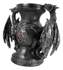 Ebros Dual Climbing Dragon Wyverns Chalice Shaped Decorative Flower Vase 10"