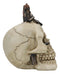 Wild West Cowboy Western Outlaw Skull With Pistol Gun And Ammo Bullets Figurine