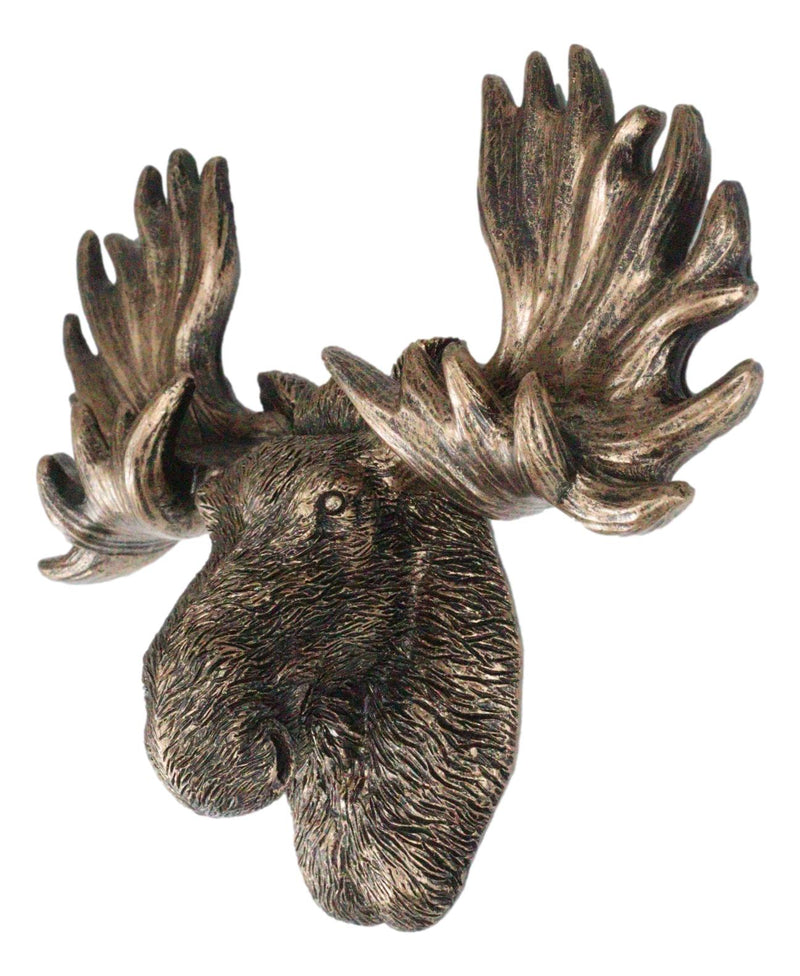 Western Rustic Bull Moose Head Wall Multi Point Key Coat Hooks Plaque Decor