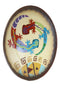 Southwestern Boho Chic Gecko Lizards With Mayan Vector Large Wall Plate Decor