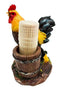 Country Farm Rooster With Wooden Pail Toothpick Holder Statue With Toothpicks