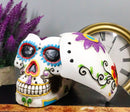 Ebros Day of The Dead White Sugar Skull Ashtray Tribal Tattoo Skull Figurine 5"Long