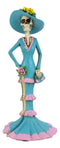 Day Of The Dead Blue Socialite Senorita Fashion Ballroom Skeleton Lady Statue