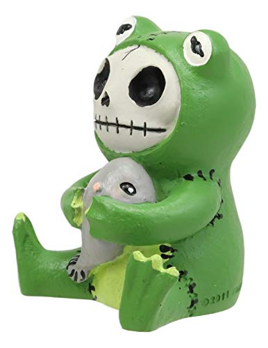 Furrybones Froggy Tadpole Green Frog Cute Skeleton Monster Ornament Figurine