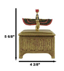 Ebros Egyptian Isis With Open Wings Golden Jewelry Box Statue Motherhood Magic