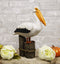 Ebros Gift 12" Tall Ocean Marine Beach Coastal Great White Pelican Perching On Getty Post Statue Home Decor Birds Pelicans Nature As Centerpiece Decorative Sculpture Figurine