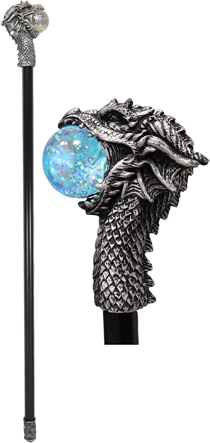 Ebros Leviathan Dragon Color Changing LED Light Decorative Prop Walking Cane