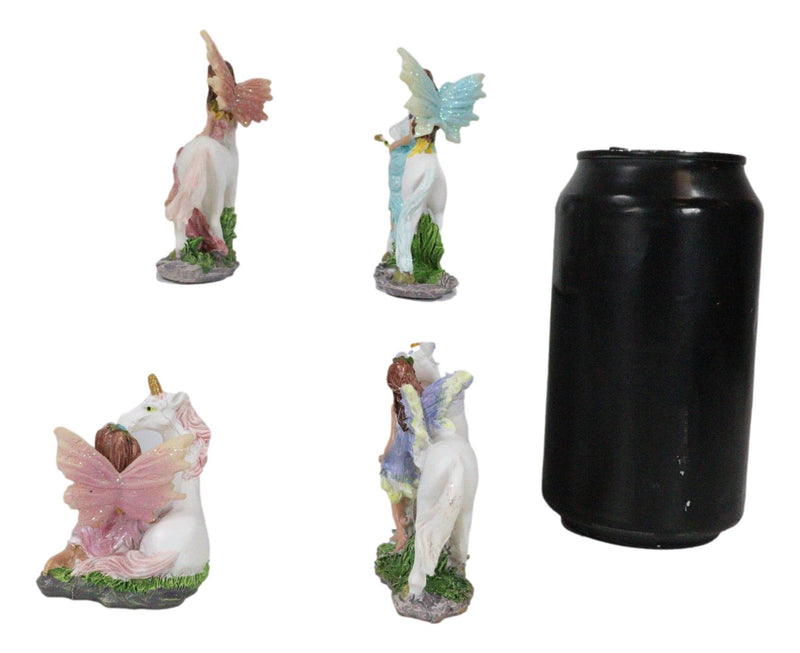 Beautiful Fairy Damsel With Legendary Unicorn Miniature Figurine Collectible Set