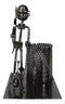 Outdoor Hunter With Dog Metal Desk Stationery And Business Card Holder Organizer