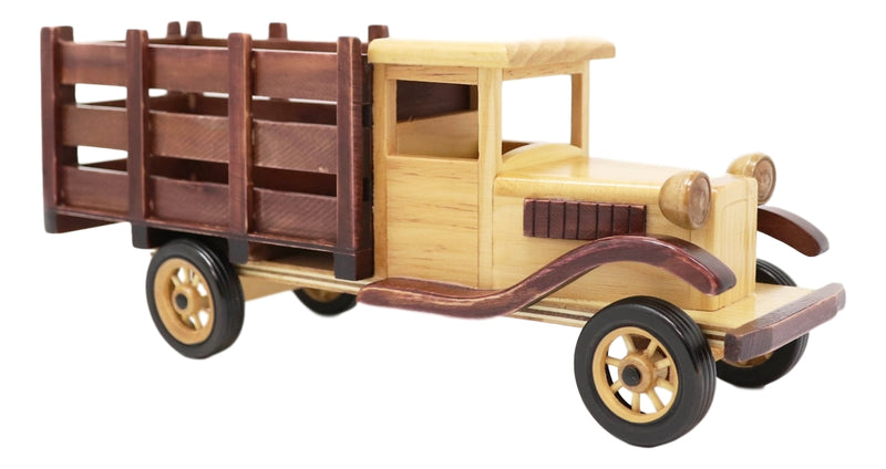Hand Made Wood Retro Classic Style Model TT Pick Up Truck Wine Holder Figurine