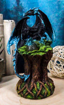 Ebros Blue Midnight Dragon Mother Guarding LED Translucent Egg Figurine Night Light
